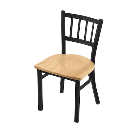 Holland Bar Stool Co 610 Contessa 18" Chair with Black Wrinkle Finish and Natural Oak Seat 61018BWNatOak